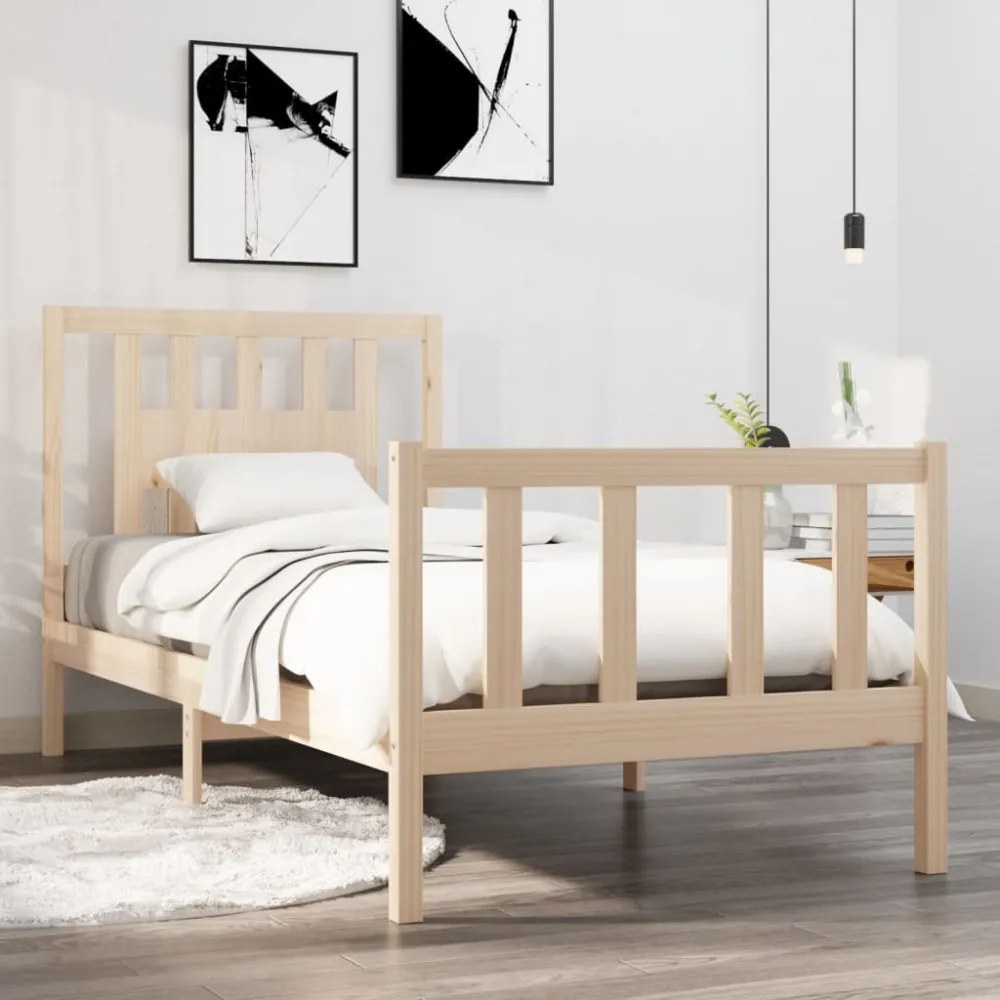 Single tömör fa ágykeret 90 x 190 cm