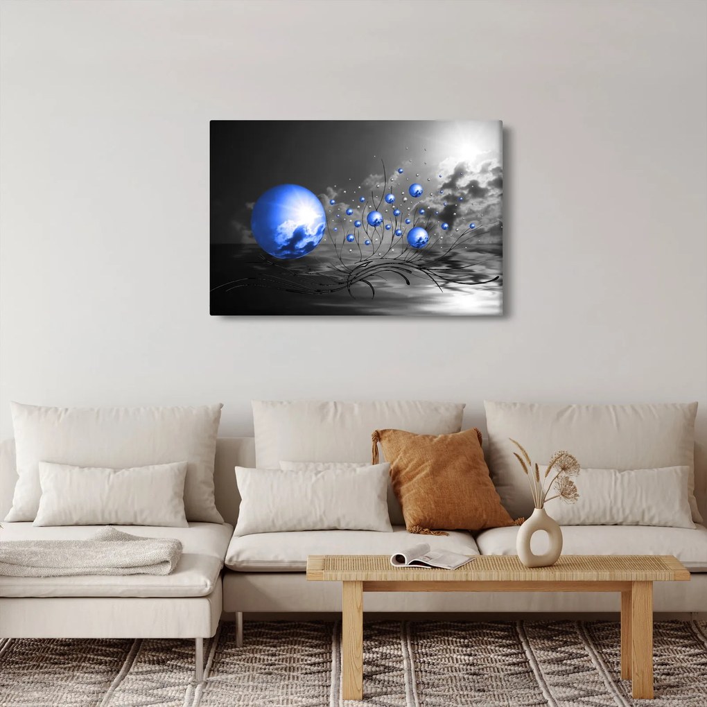 Világoskék gömbök képe (90x60 cm)