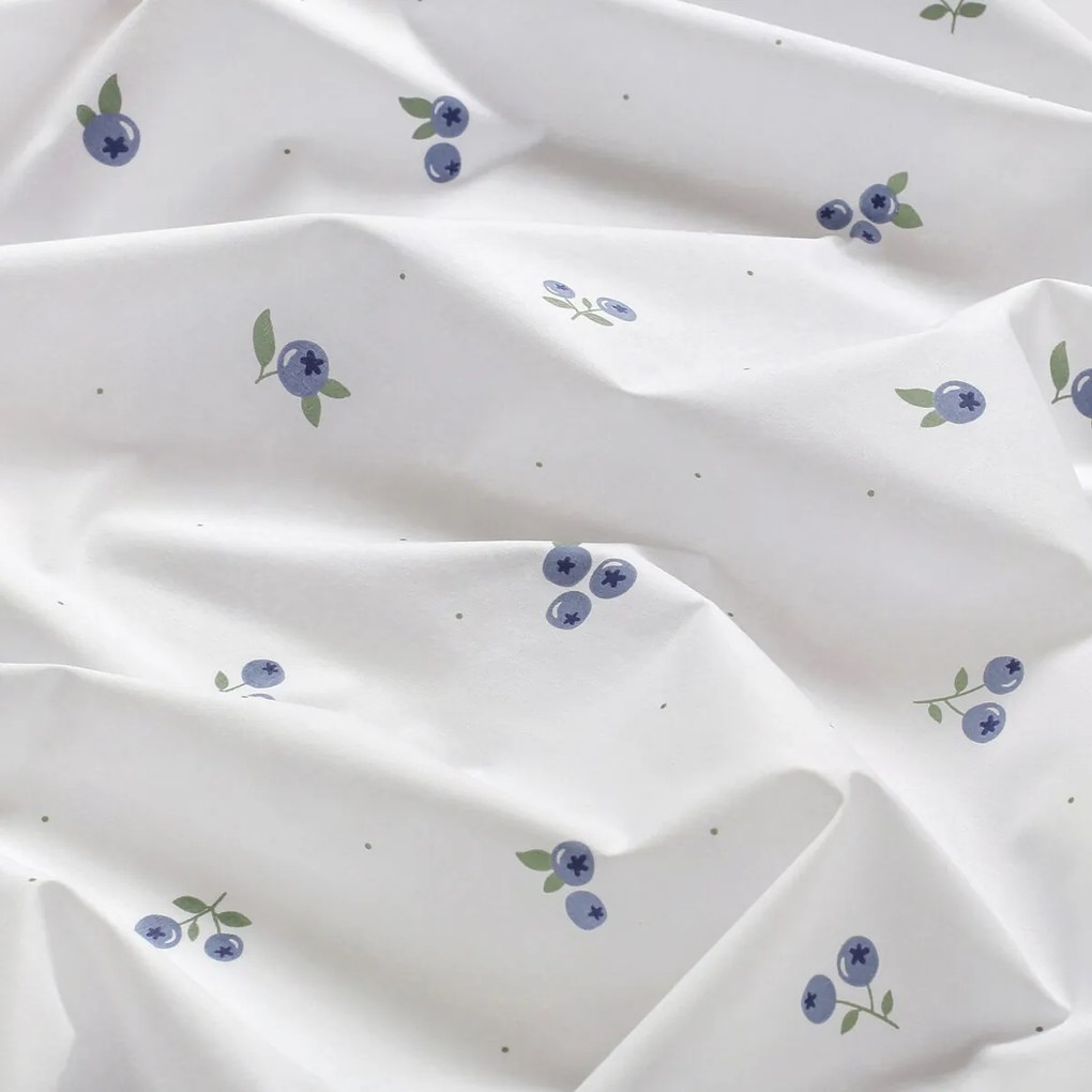 Goldea gyermek pamut ágyneműhuzat duo - áfonya mintás, égszínkék színű hátoldal 140 x 200 és 70 x 90 cm