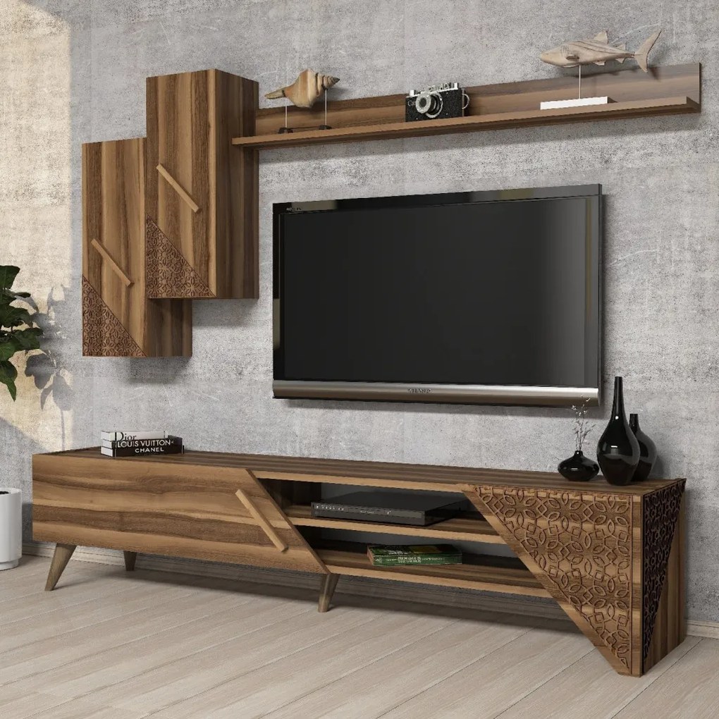 Beril TV-állvány, dió, 180 cm – TR845HCT3002
