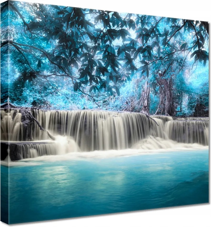Vászonkép 70x70 Kék vízesés
