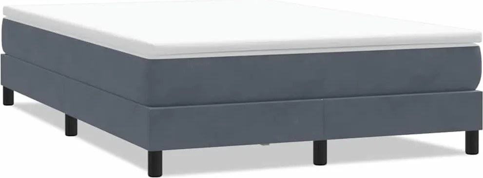 vidaXL sötétszürke bársony rugós ágy matrac nélkül 160x210 cm