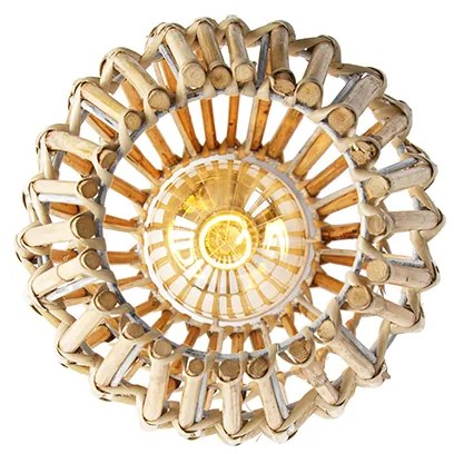 Rusztikus mennyezeti lámpa bambuszból és fehérből - Canna Capsule