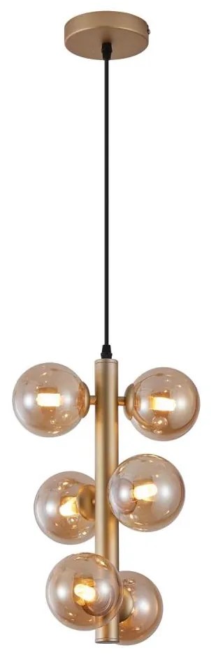 Wofi 6014-601W - LED Csillár zsinóron VILLA 6xG9/3W/230V arany