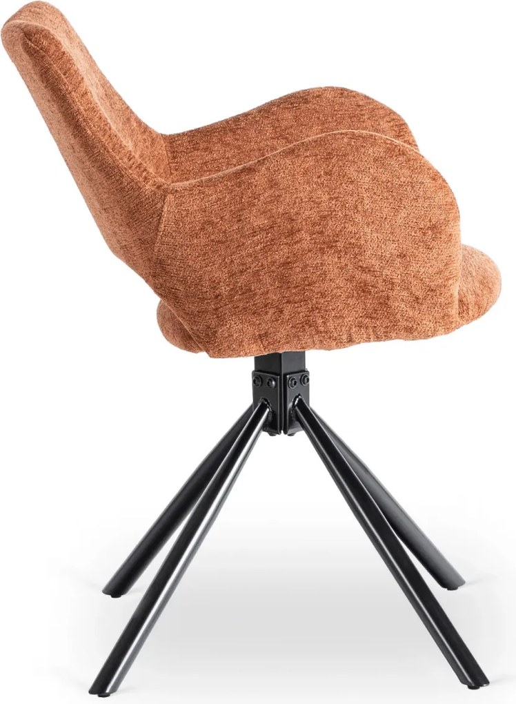 Szék rozsdabarna színben, bouclé kárpittal. FLAV