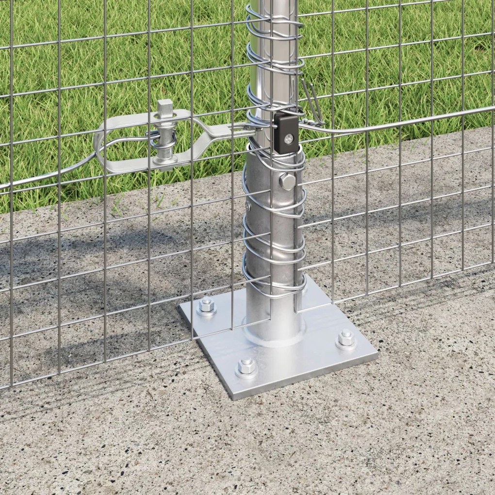 Kerítésoszlop Készlet 2 db Horganyzott acél 10 x 1 m Tartós