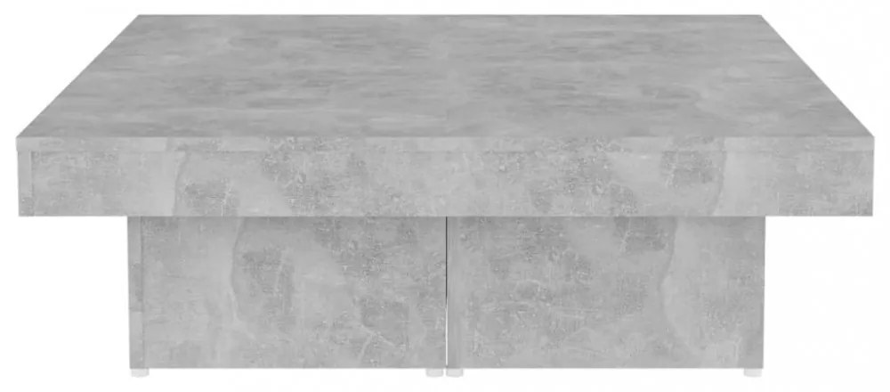 betonszürke szerelt fa dohányzóasztal 90 x 90 x 28 cm