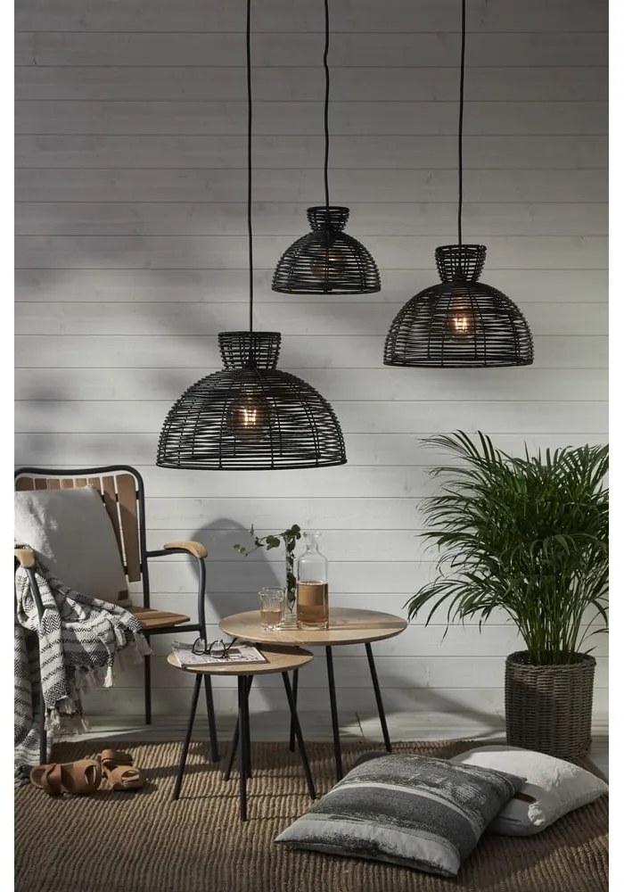 Runde fekete kültéri mennyezeti lámpa búra, ø 37,5 cm - Star Trading