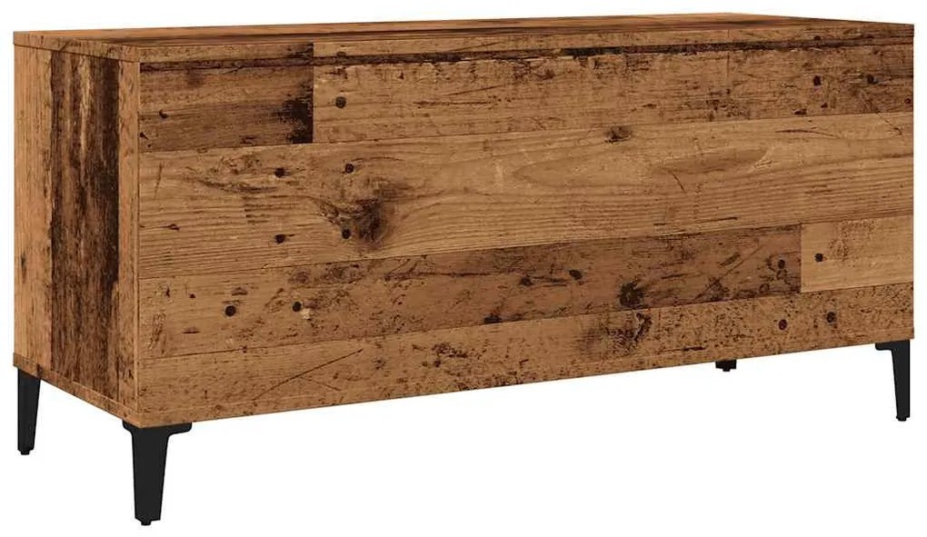 antik fa színű szerelt fa hanglemezszekrény 100 x 38 x 48 cm