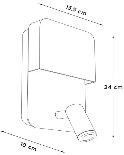 Lucide 79200/08/30 - BOXER LED fali lámpa 5W/230V + 5W USB, fekete