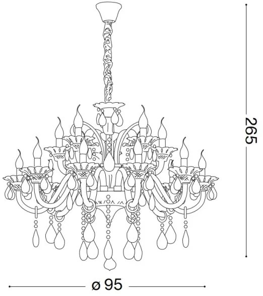 Ideal Lux - Kristály csillár láncon COLOSSAL 15xE14/40W/230V átm. 95 cm szürke