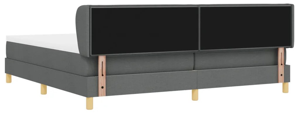 Dozenágy Matraccal Sötét Szürke 200x200 cm Szövet