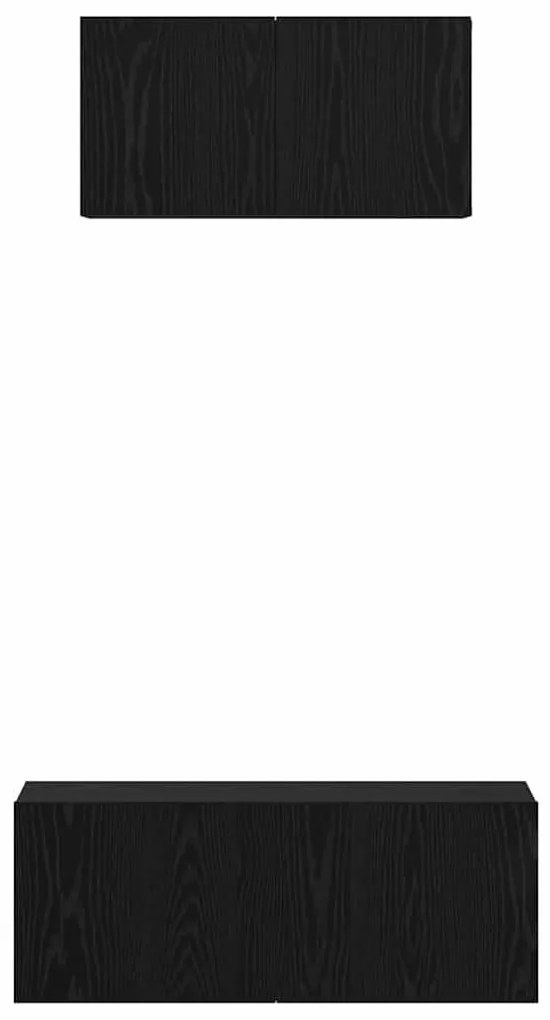 TV szekrény garnitúra 2 pcs Musta tammi Faanyag