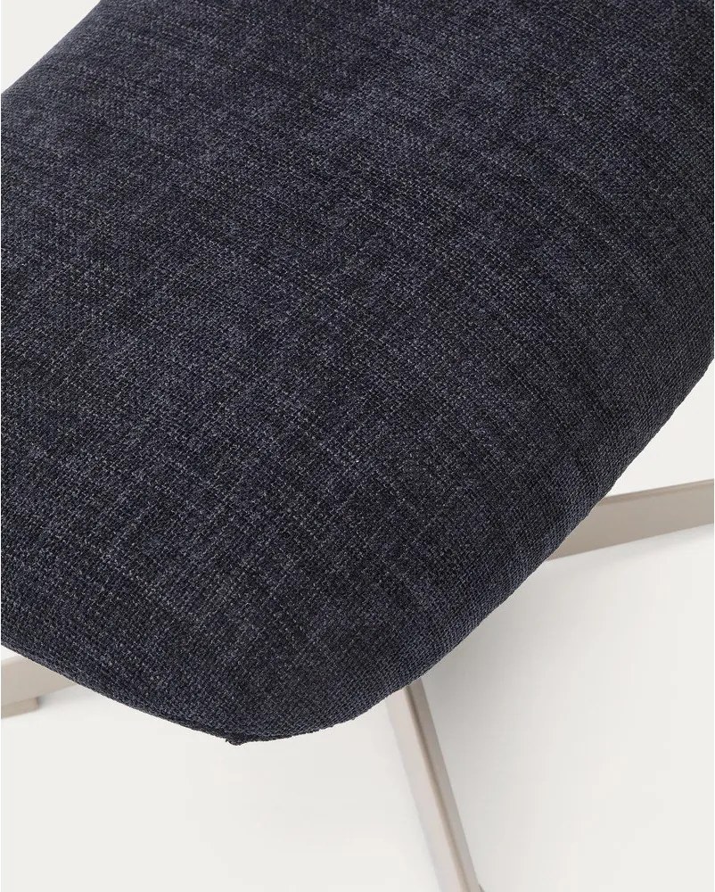 Sötétkék zsenília lábtartó Teryl – Kave Home