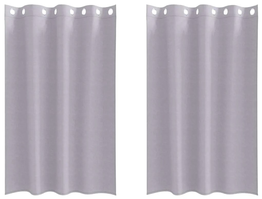 Függönyök függönyökkel 2 pcs Fém szürke Poliészter