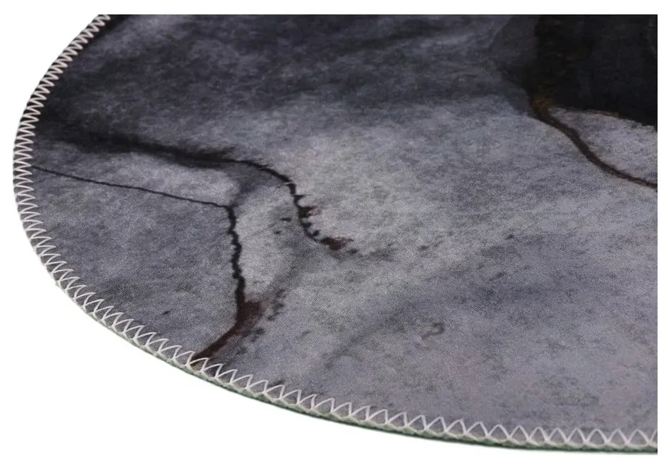 Fekete-fehér mosható kerek szőnyeg ø 80 cm – Vitaus