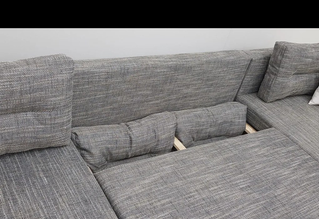 RONNY U ágyazható ülőgarnitúra, 346x90x159, berlin 01/fehér öko-bőr