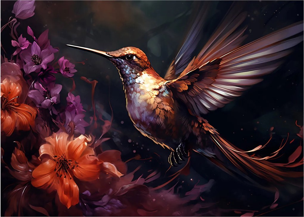 Üveg kép - Kolibri (70x50 cm)