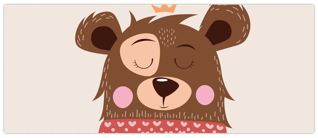 Kép - Teddy maci piros sállal (120x50 cm)