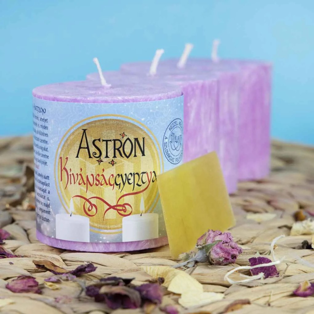 Astron Kívánsággyertya 4x – Henger 5,5 cm - családi csomagolás - rózsaszín (R2)