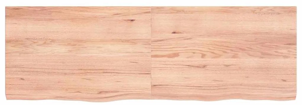 világosbarna kezelt tömör fa fürdőszobai pult 120x40x(2-4) cm