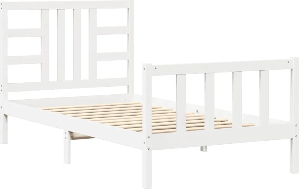 vidaXL fehér tömör fenyőfa ágy matrac nélkül 100 x 200 cm