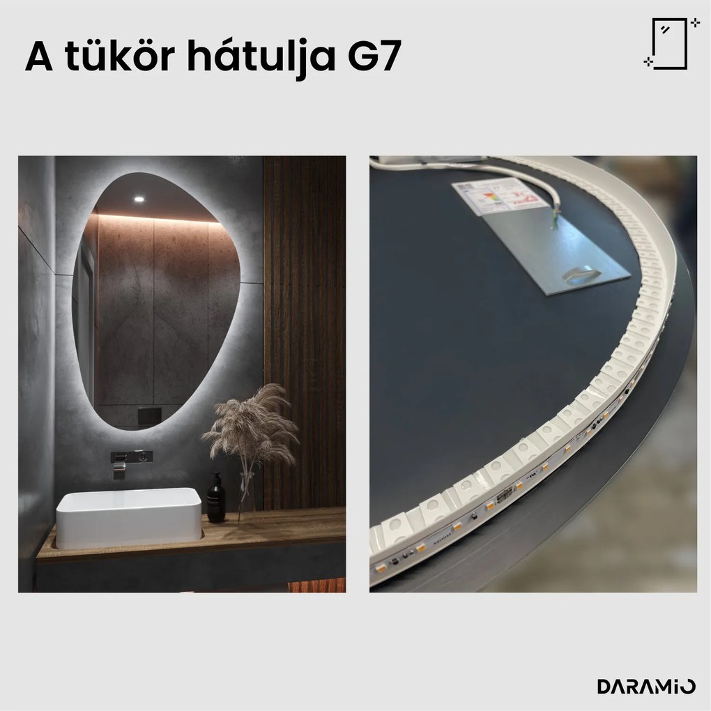 Aszimmetrikus tükör LED-világítással G7