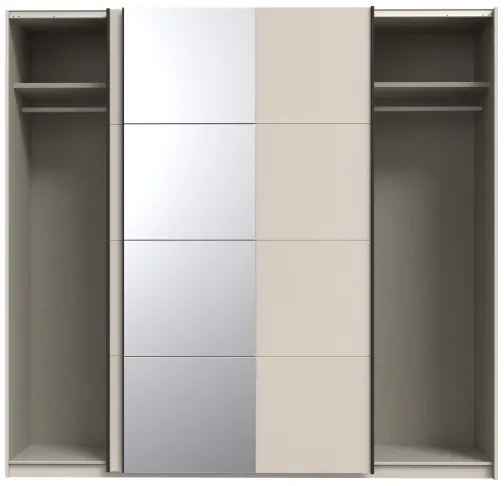ODEN gardróbszekrény tükörrel 220x210 cm bézs