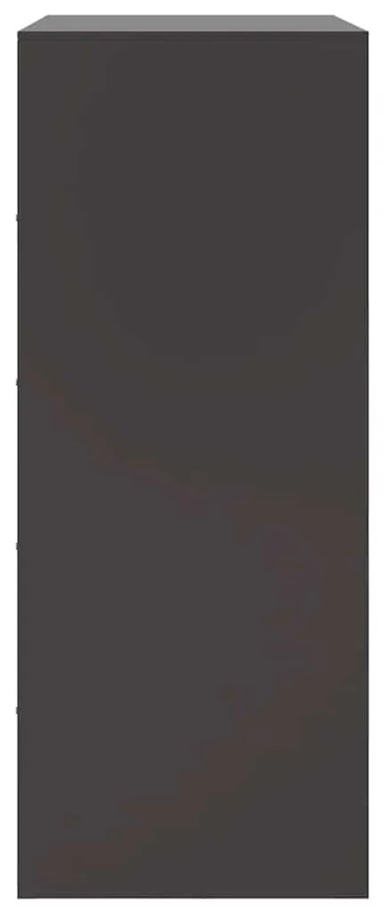 fekete acél magasszekrény 67x39x95 cm