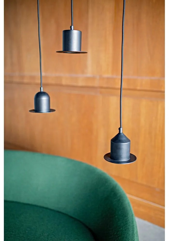 Hat 3 db fekete függőlámpa - EMKO