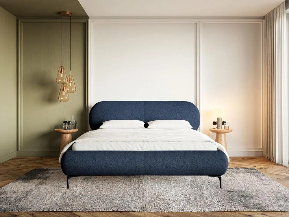 Franciaágy 180 cm Octave 180B (ágyráccsal) (tengerészkék + fekete). Akció -15%. 1099976