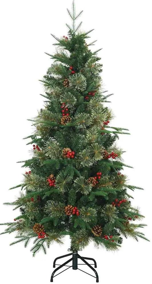 Műanyag Hajtogatós Karácsonyfa állvánnyal Zöld 150 cm PE és PVC