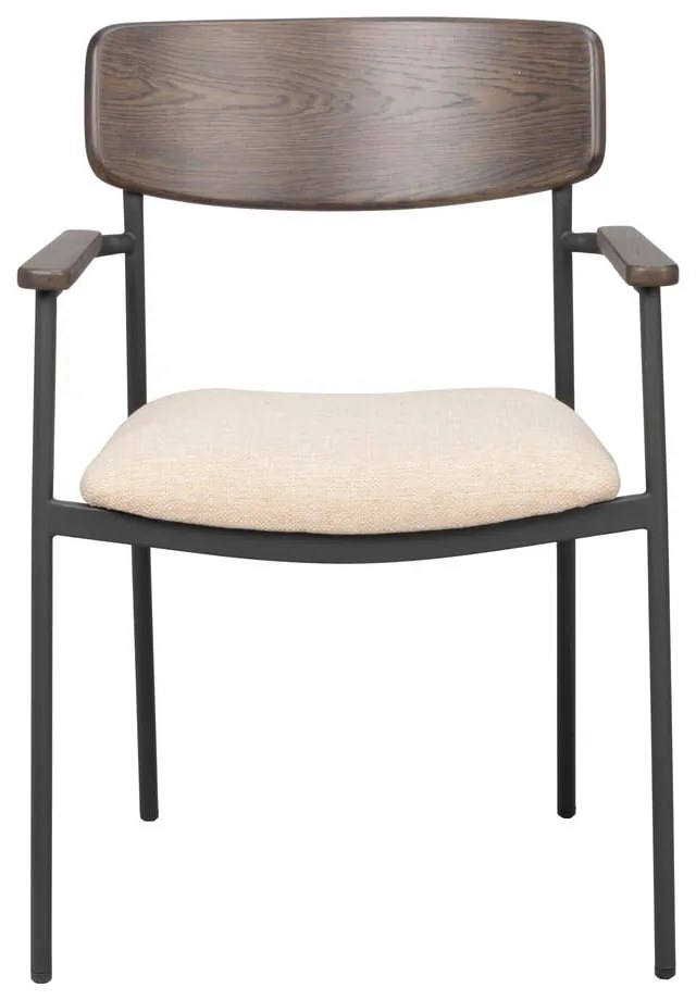 Krémszínű-sötétbarna étkezőszék szett 2 db-os Maymont – Rowico