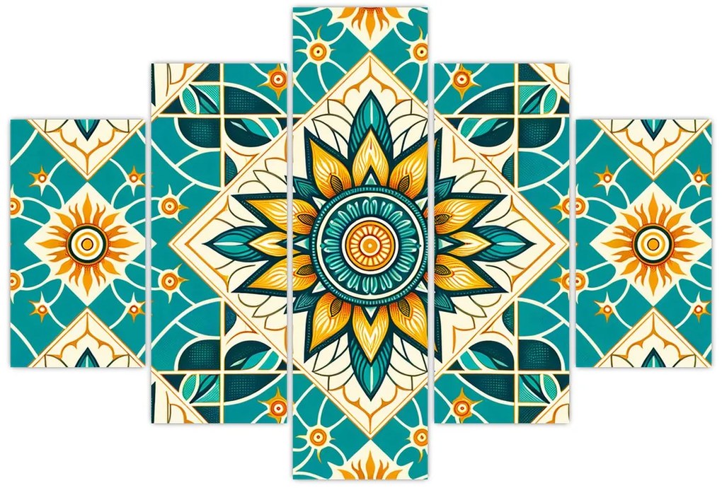 Kép - Türkiz minta (150x105 cm)