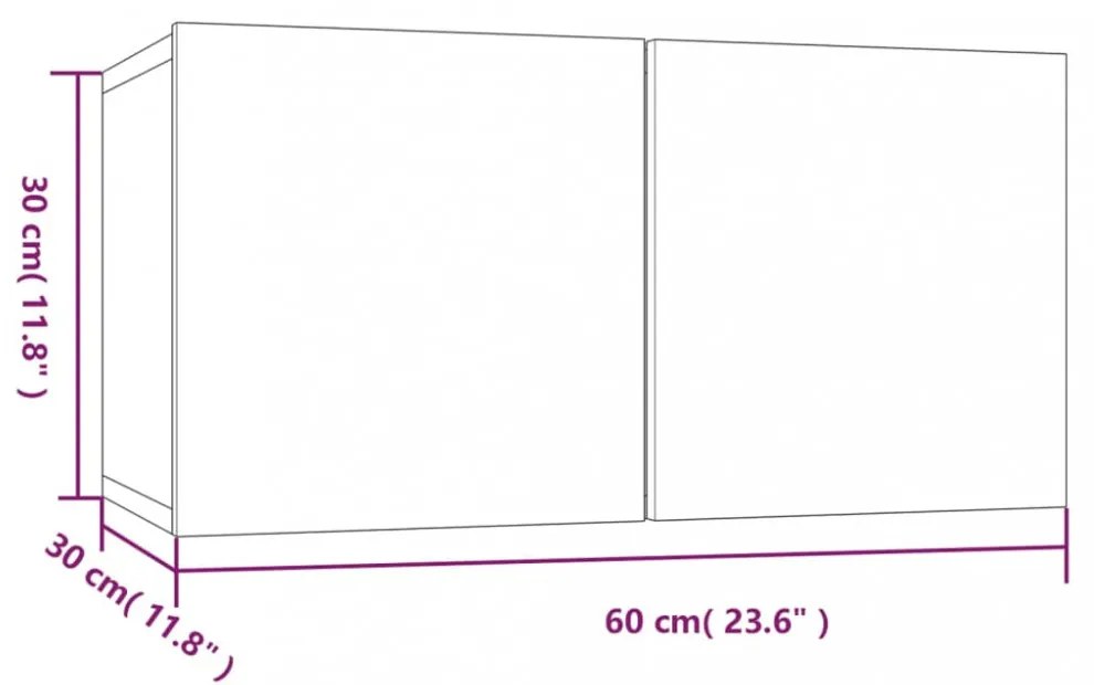 8 db szürke sonoma színű szerelt fa TV-szekrény 60 x 30 x 30 cm