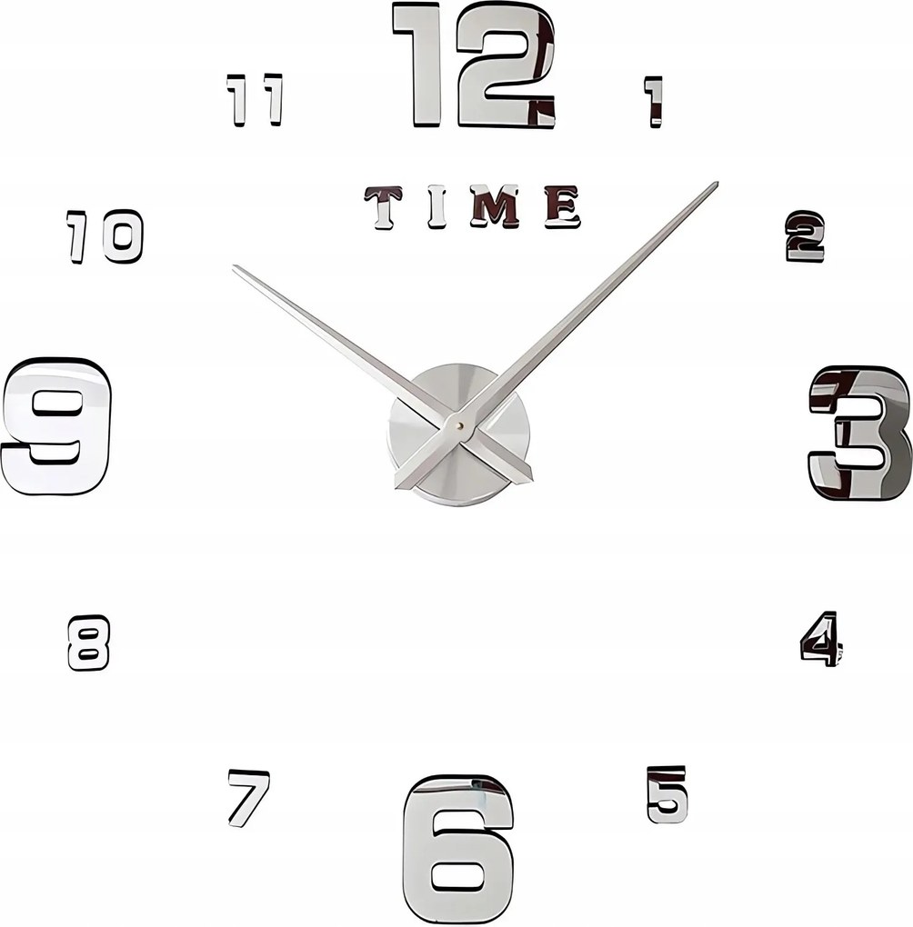 Verk 27062 Designer 3D öntapadós óra 130 cm ezüst