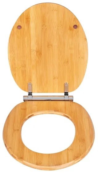WENKO 25224100 - WC-ülőke BAMBOUSA 34,5x40,5 cm barna/ezüst