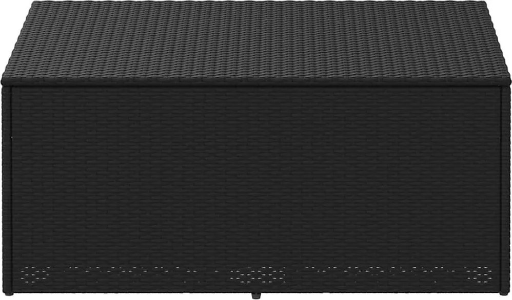 Fekete Polyrattan Kerti Tárolóláda 110 X 50 X 58 Cm