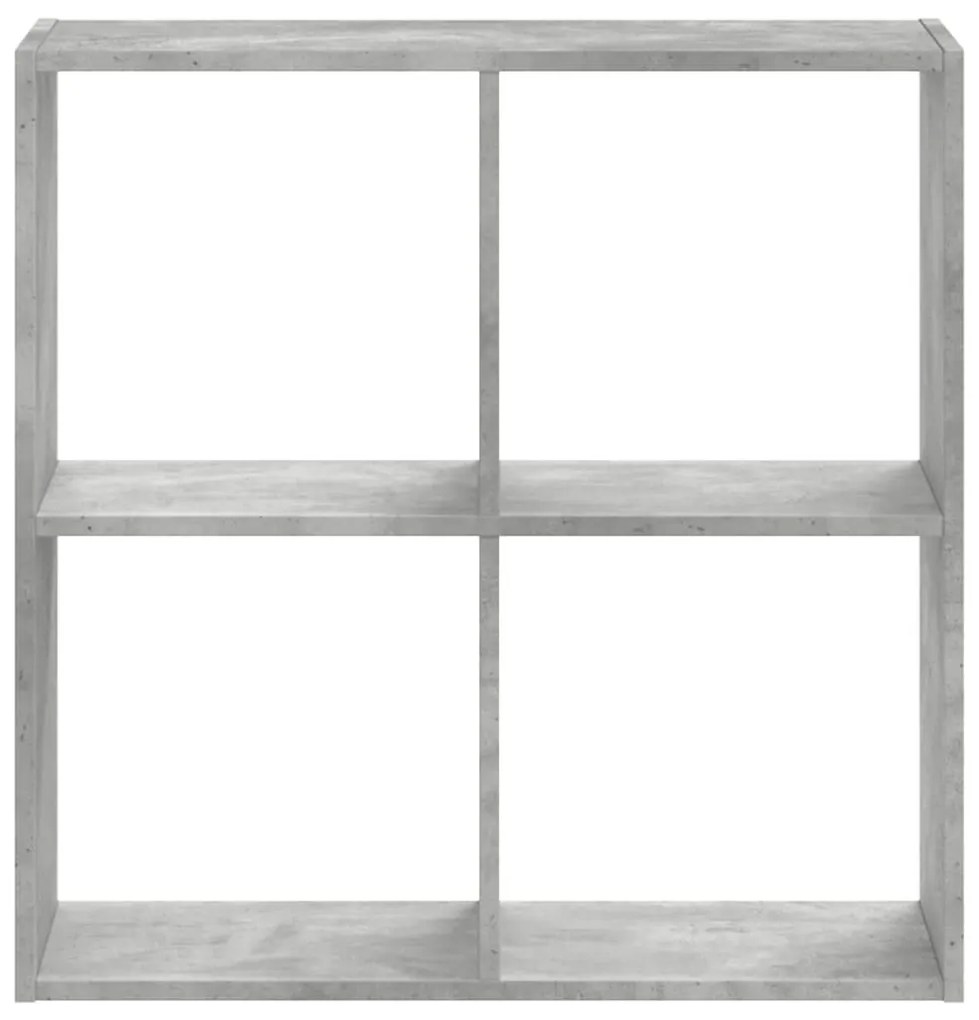 betonszürke szerelt fa könyvespolc 68,5 x 32 x 68,5 cm