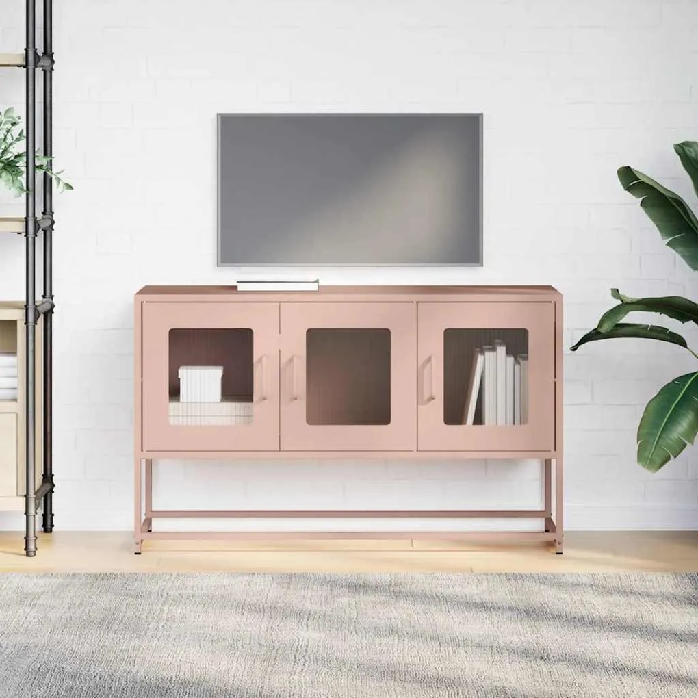 rózsaszín hidegen hengerelt acél TV-szekrény 100,5x39x60,5 cm