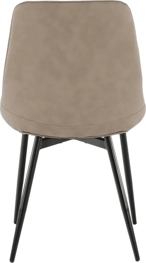 Szék, ekobőr szürkésbarna taupe/fekete, HAZAL