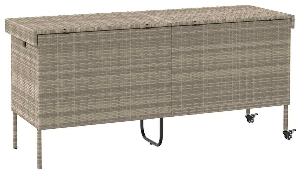 Kerti tároló doboz kerekekkel világosszürke 160x55x75 cm