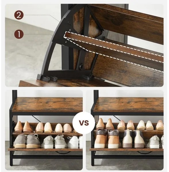 NAVOR álló kabáttartó barna/fekete