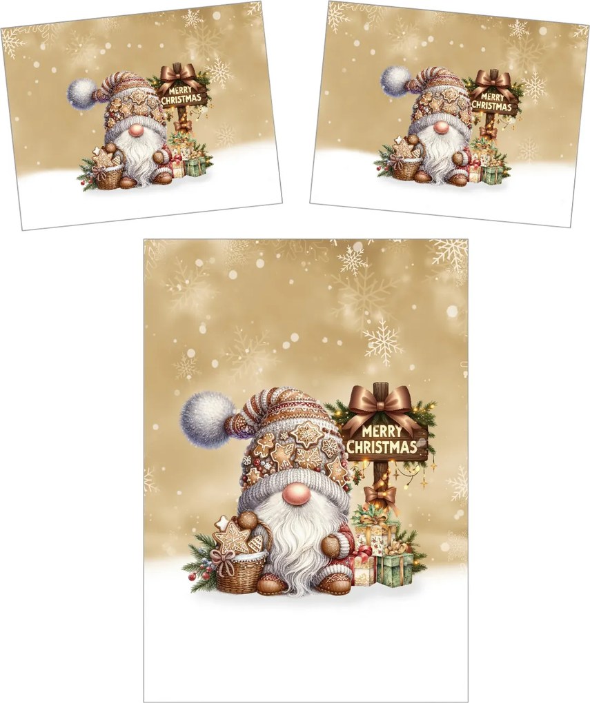 3D mikroszálas ágyneműhuzat GINGER GNOME barna Ágyneműhuzat mérete: 70 x 90 cm | 140 x 200 cm
