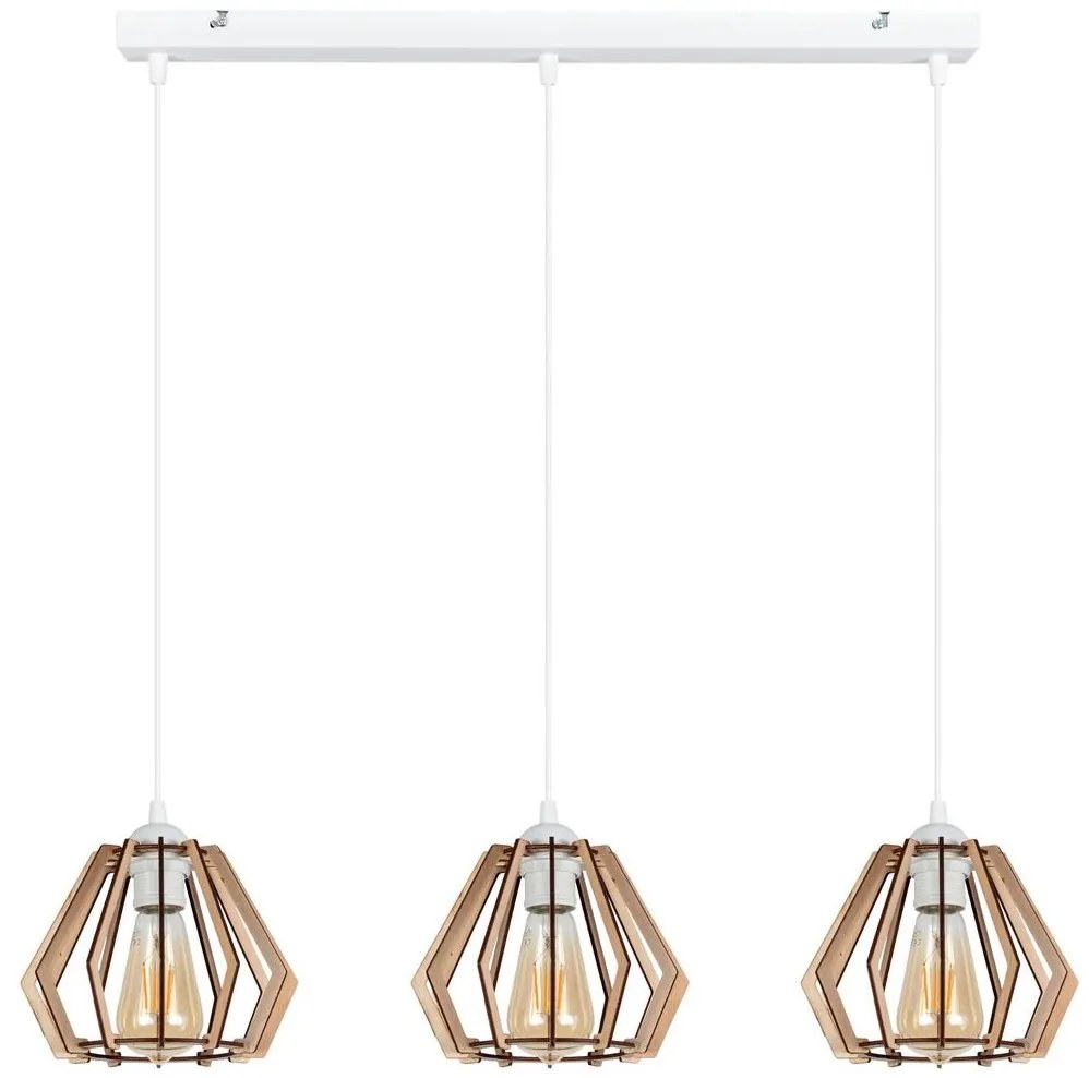 Csillár zsinóron BERGO 3xE27/60W/230V fehér