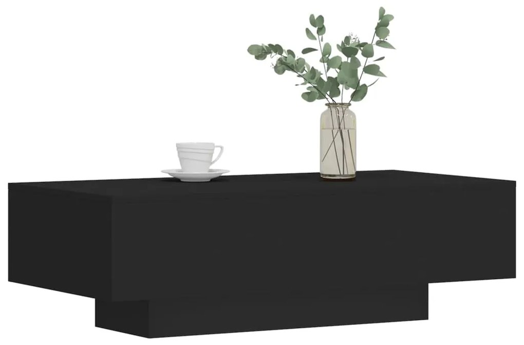 Fekete szerelt fa dohányzóasztal 100x49,5x31 cm