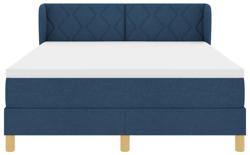 Boxspring Ágy Matracot Tartalmaz, Kék, 140x200 cm, Szövet