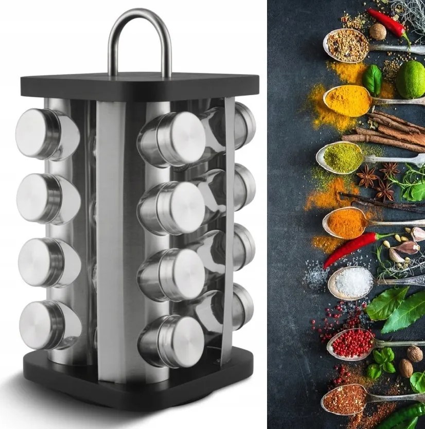 Fűszertartó Állvány Forgó Fűszertartó 17 El. T3207