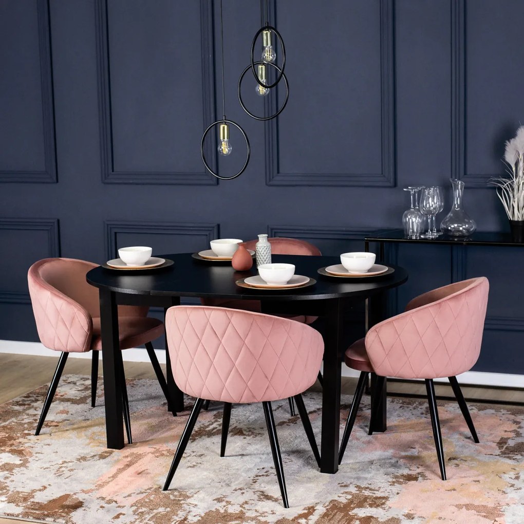 Elegáns Étkezőszék Rózsaszín Bársony Kárpittal. ADELE