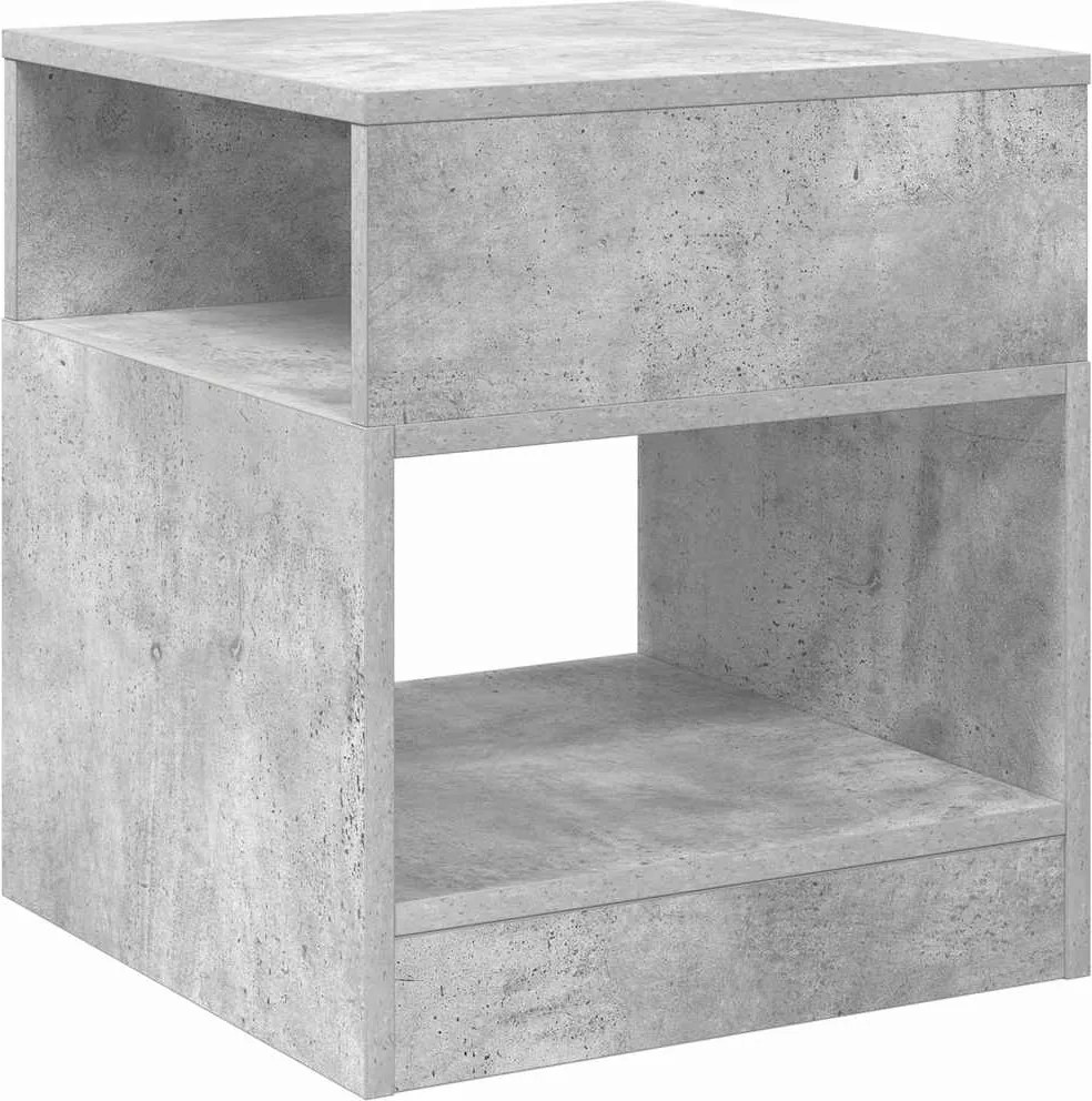 vidaXL Végasztal Beton Szürke 40,5 x 40 x 45 cm Faanyag